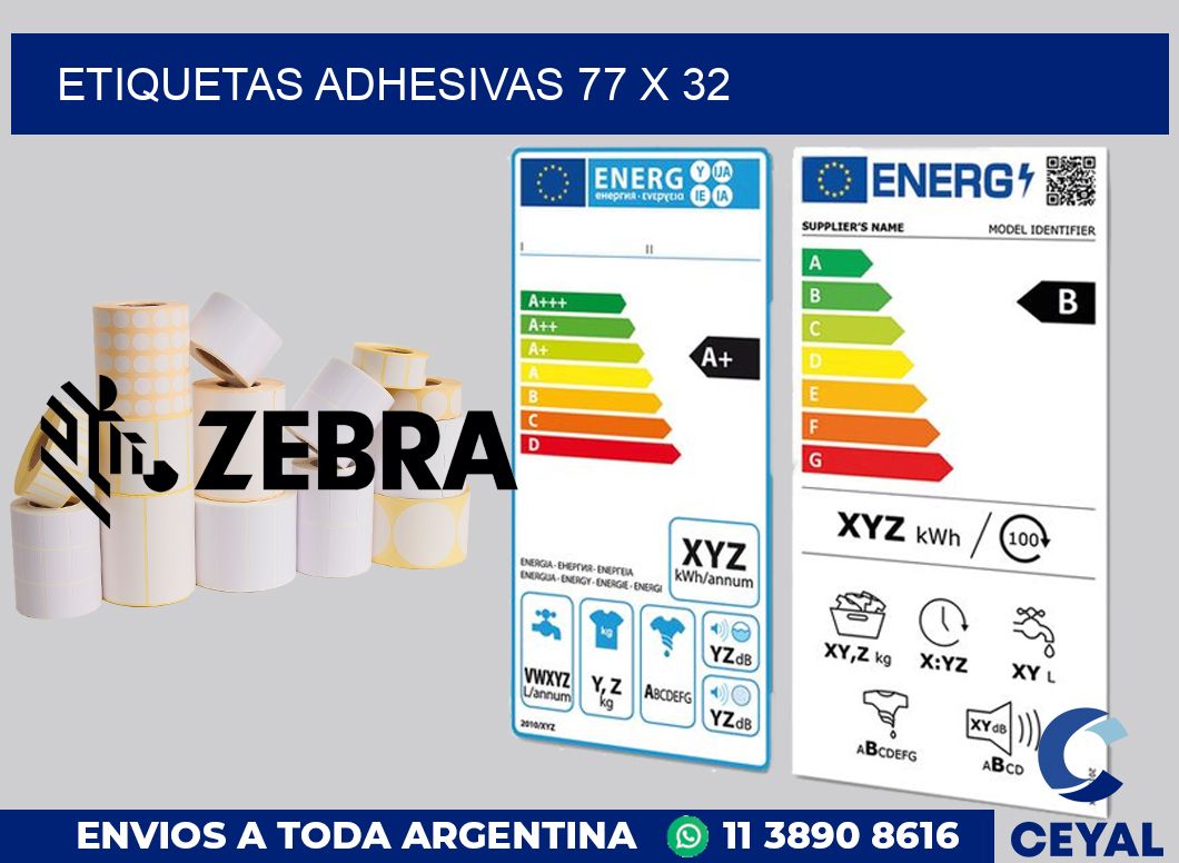 etiquetas adhesivas 77 x 32