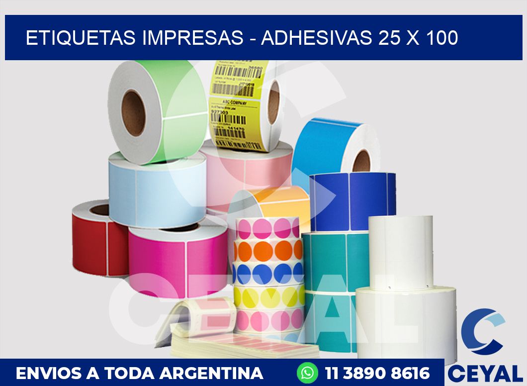 etiquetas impresas - Adhesivas 25 x 100