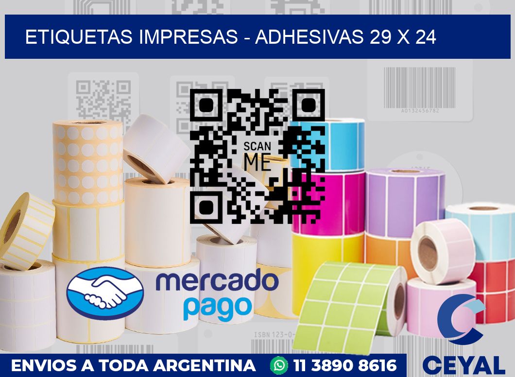 etiquetas impresas - Adhesivas 29 x 24