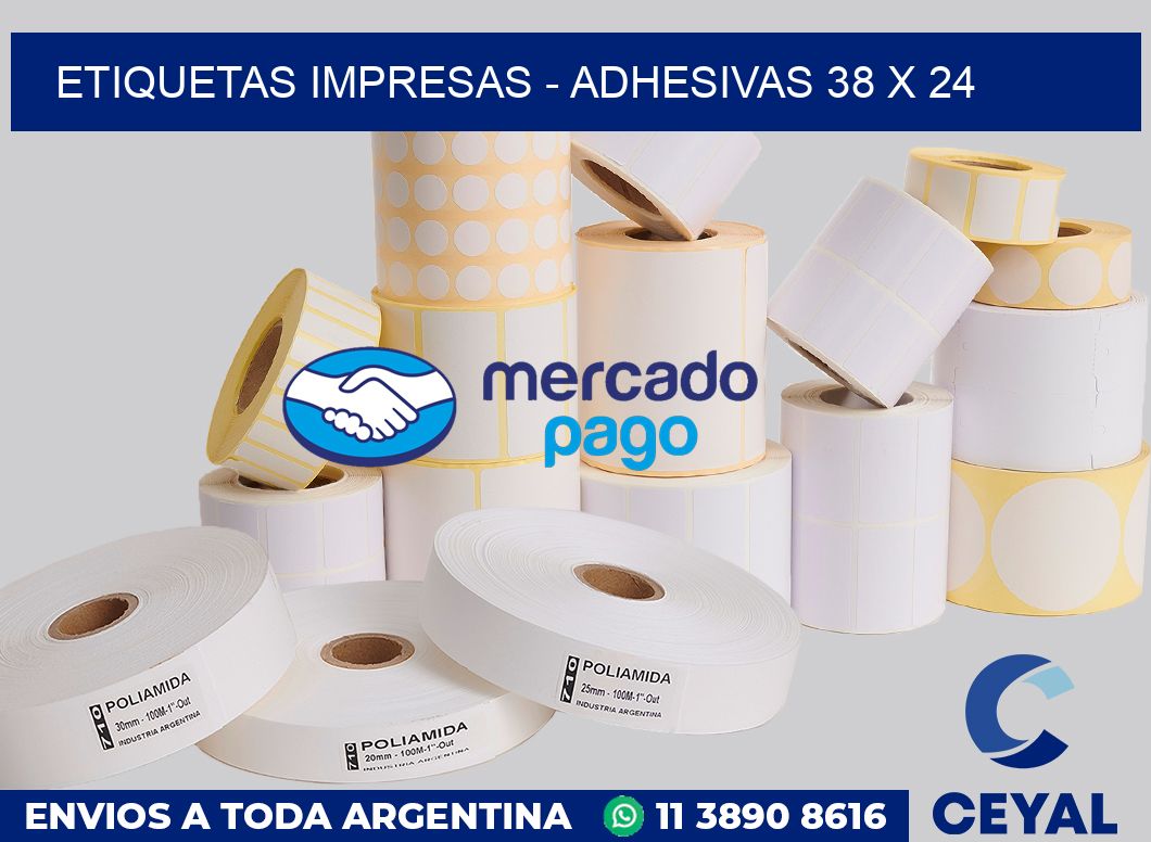 etiquetas impresas - Adhesivas 38 x 24