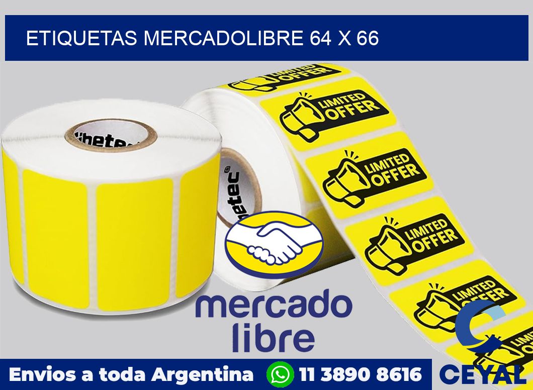 etiquetas mercadolibre 64 x 66