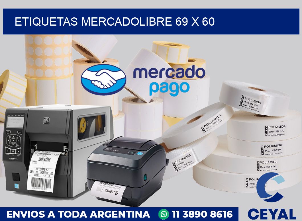 etiquetas mercadolibre 69 x 60