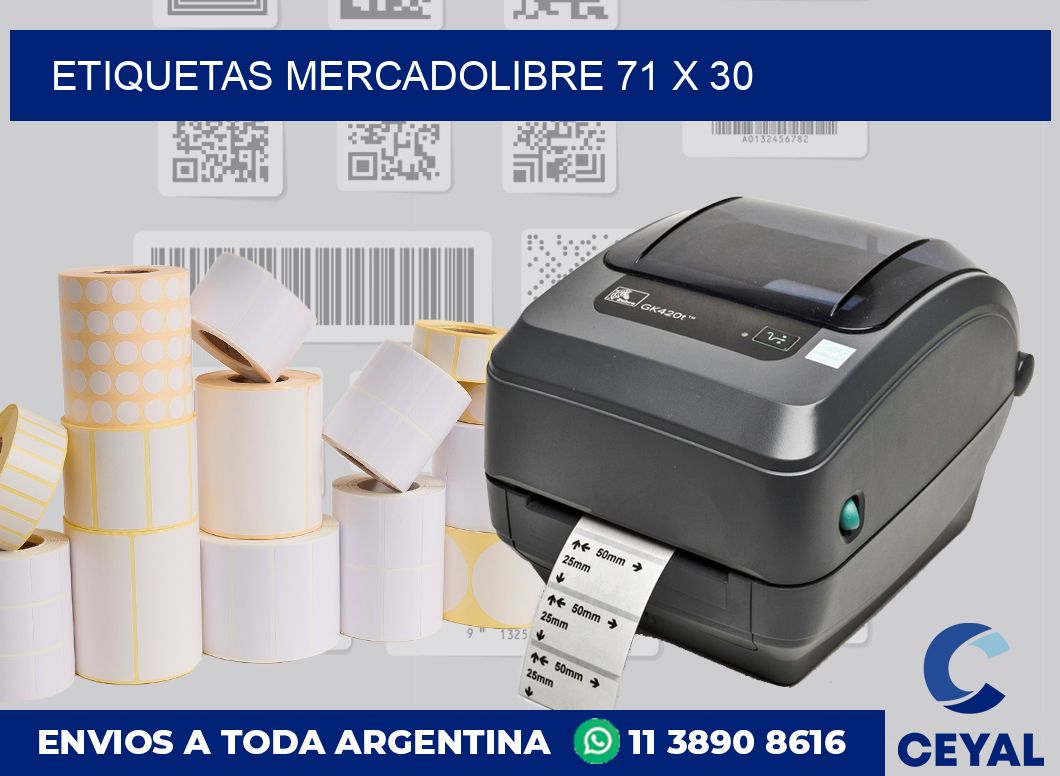 etiquetas mercadolibre 71 x 30