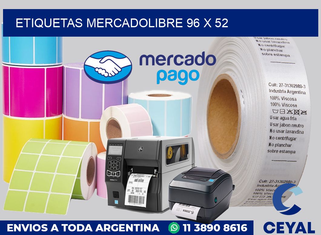 etiquetas mercadolibre 96 x 52