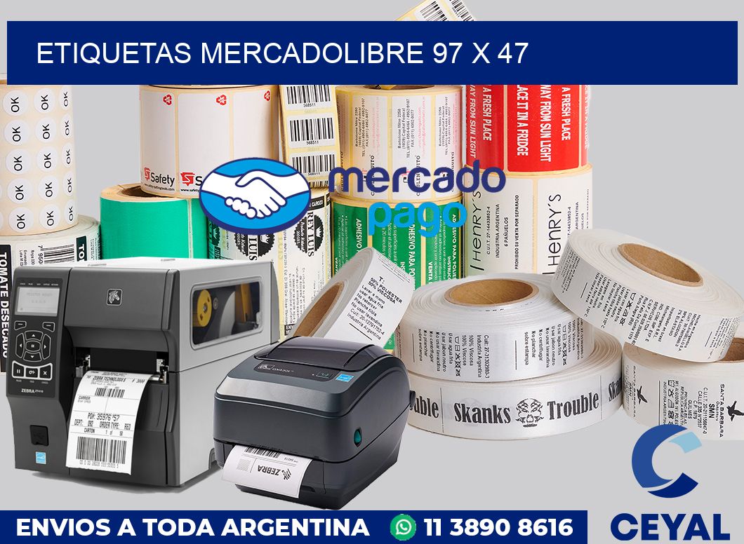 etiquetas mercadolibre 97 x 47