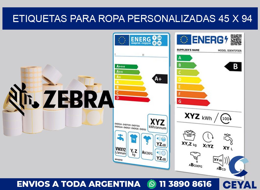 etiquetas para ropa personalizadas 45 x 94