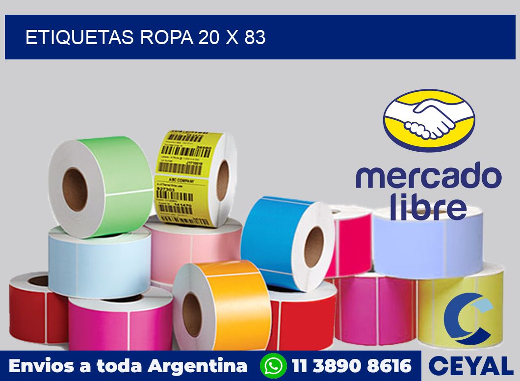 etiquetas ropa 20 x 83