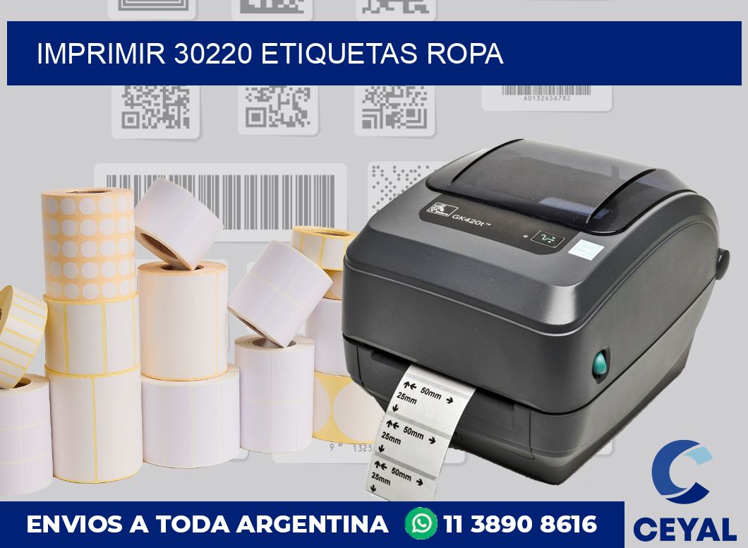 imprimir 30220 etiquetas ropa