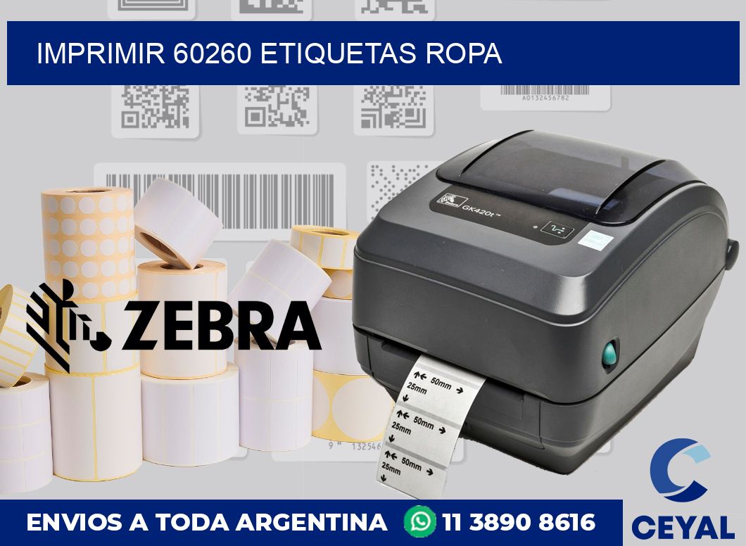 imprimir 60260 etiquetas ropa