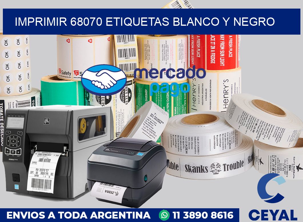 imprimir 68070 etiquetas blanco y negro