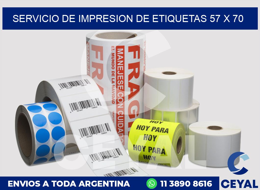 servicio de impresion de etiquetas 57 x 70