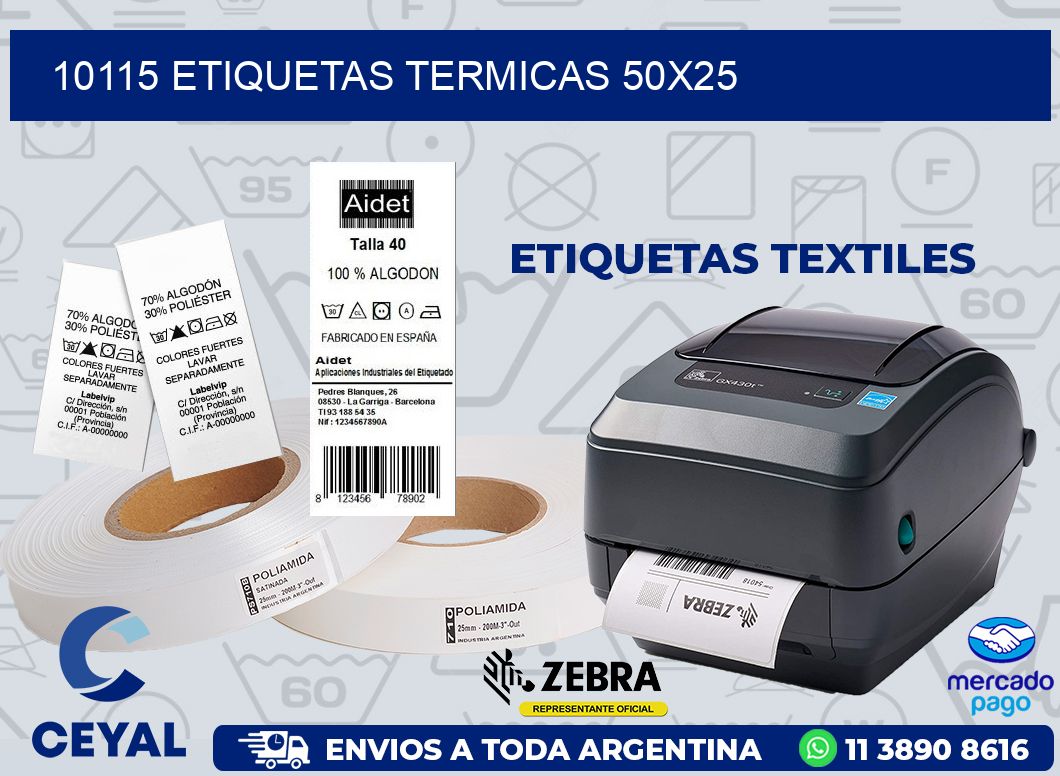 10115 ETIQUETAS TERMICAS 50X25