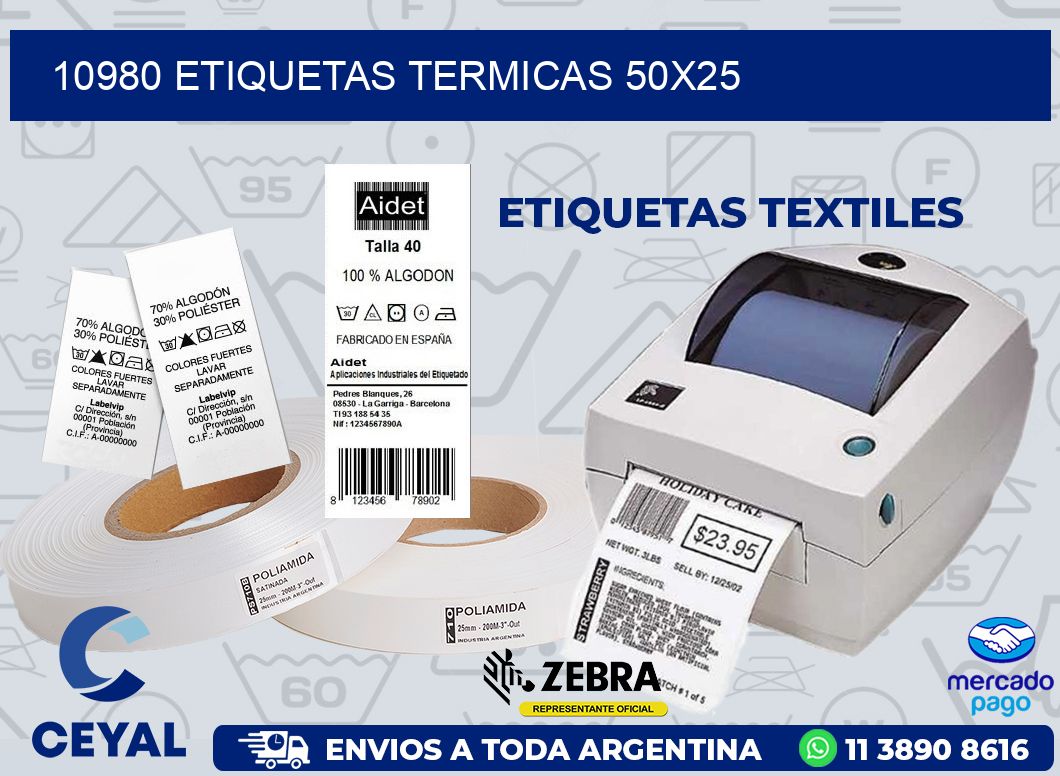 10980 ETIQUETAS TERMICAS 50X25