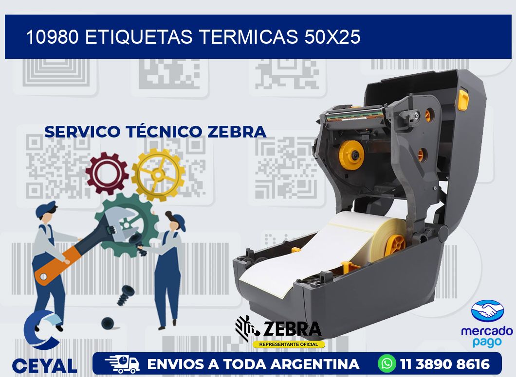 10980 ETIQUETAS TERMICAS 50X25