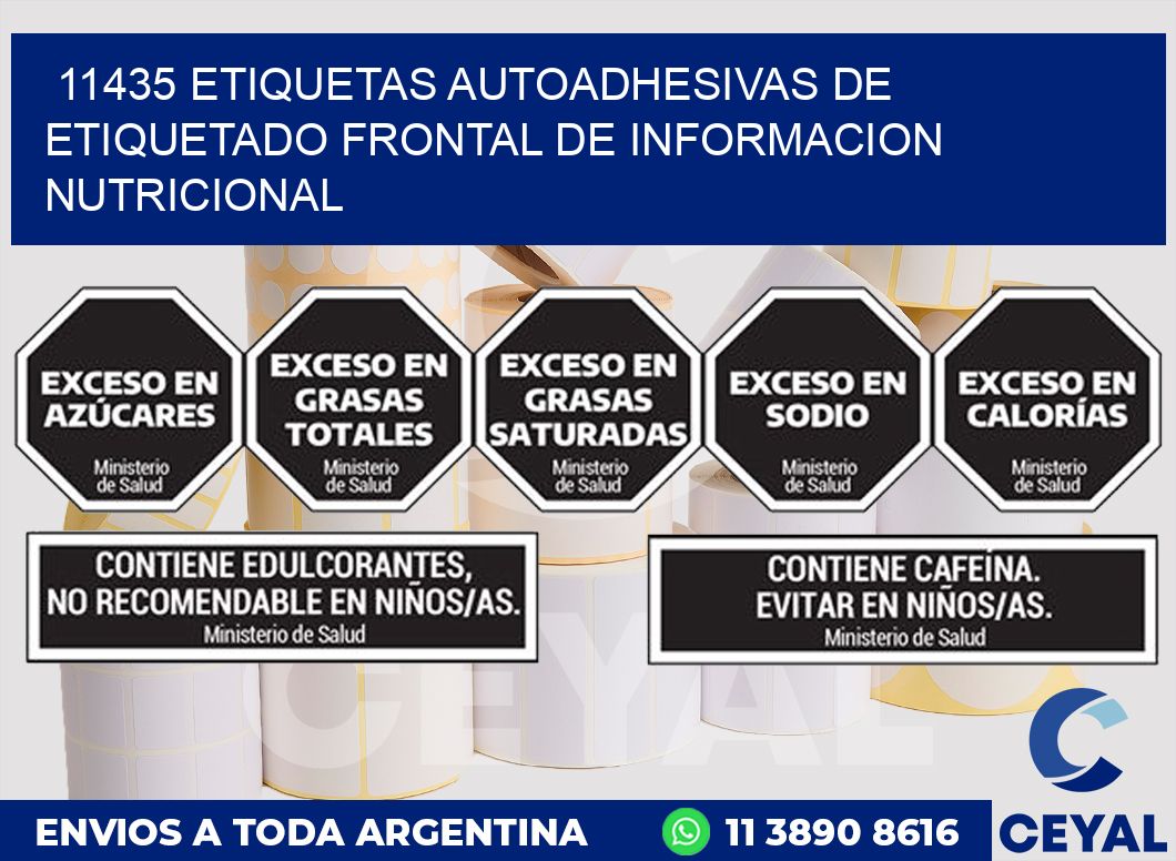 11435 ETIQUETAS AUTOADHESIVAS DE ETIQUETADO FRONTAL DE INFORMACION NUTRICIONAL