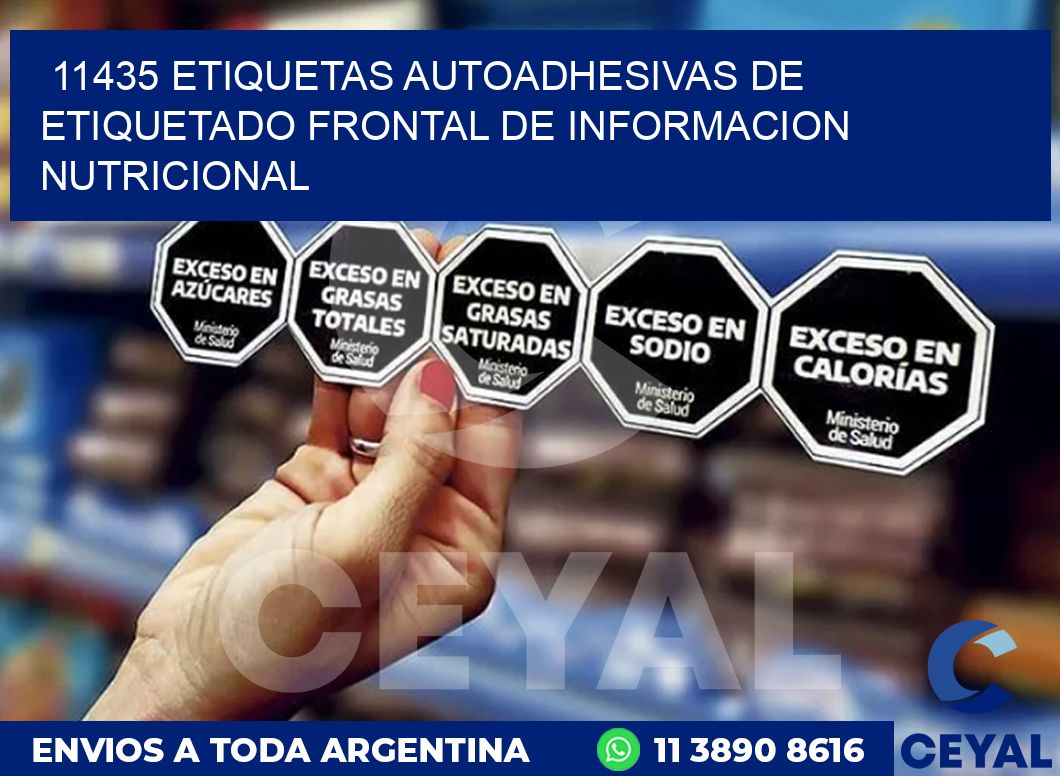 11435 ETIQUETAS AUTOADHESIVAS DE ETIQUETADO FRONTAL DE INFORMACION NUTRICIONAL