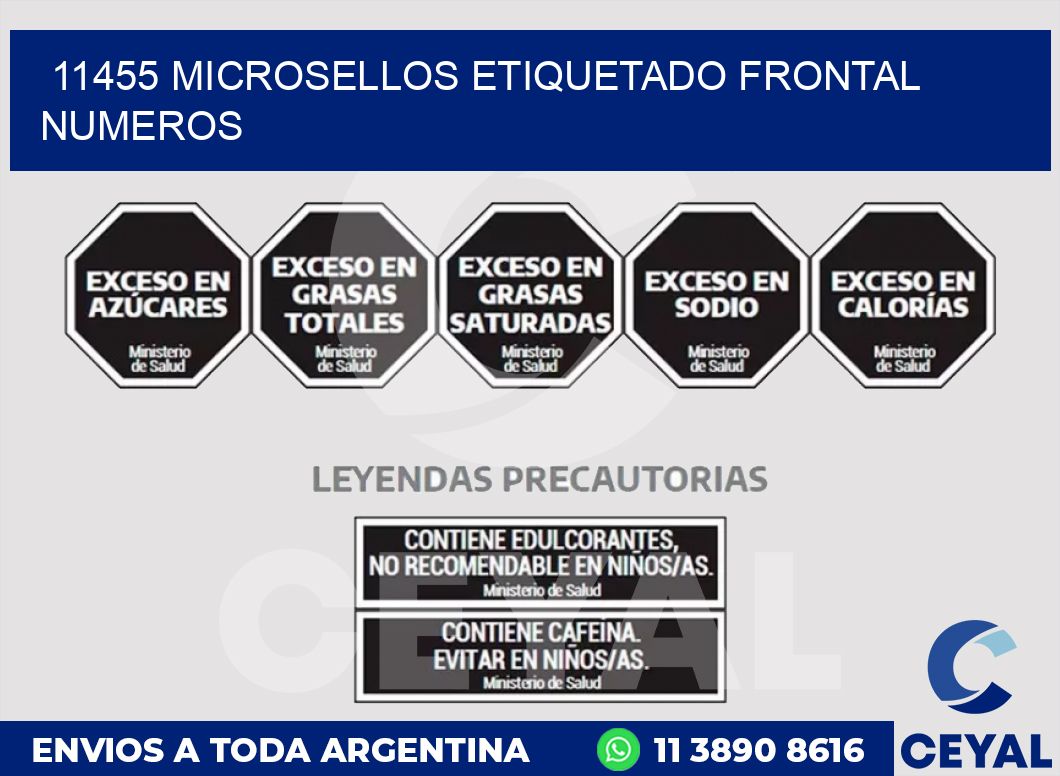 11455 MICROSELLOS ETIQUETADO FRONTAL NUMEROS