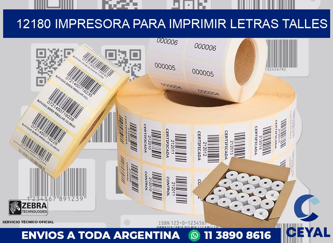 12180 IMPRESORA PARA IMPRIMIR LETRAS TALLES