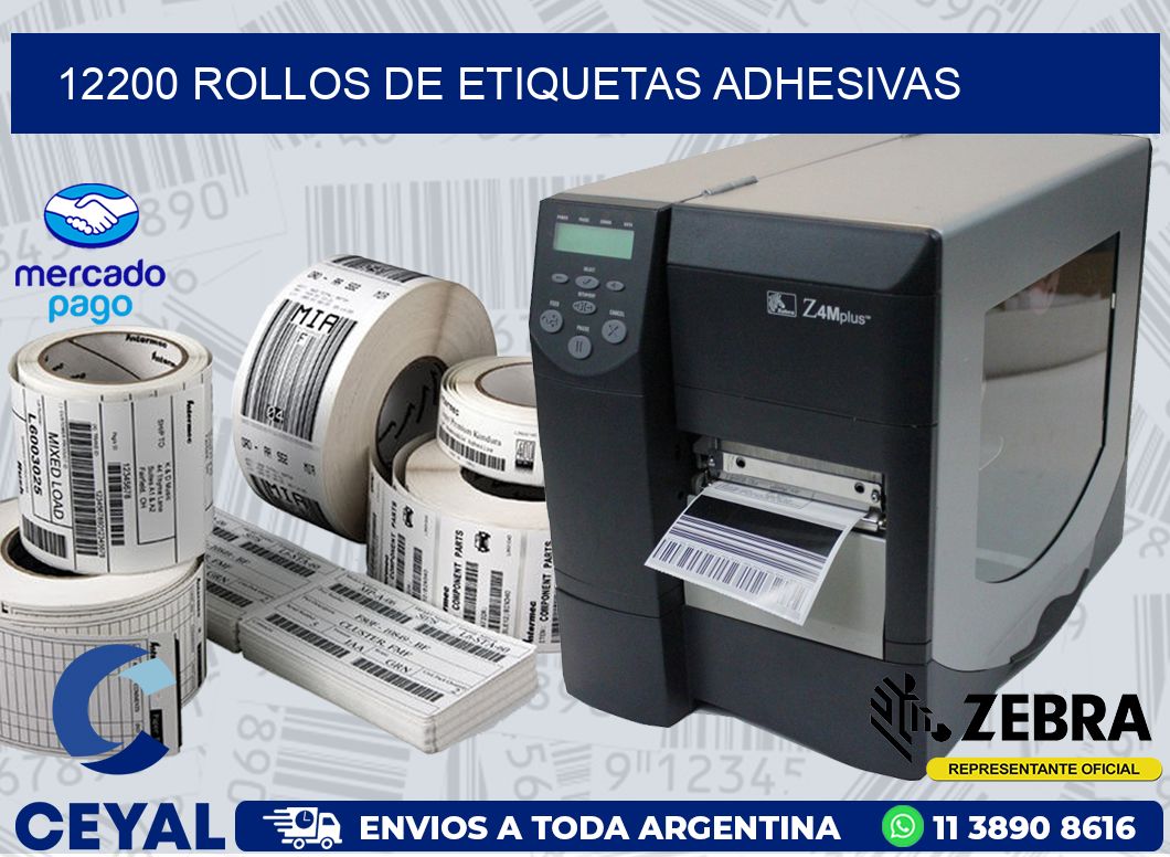 12200 ROLLOS DE ETIQUETAS ADHESIVAS