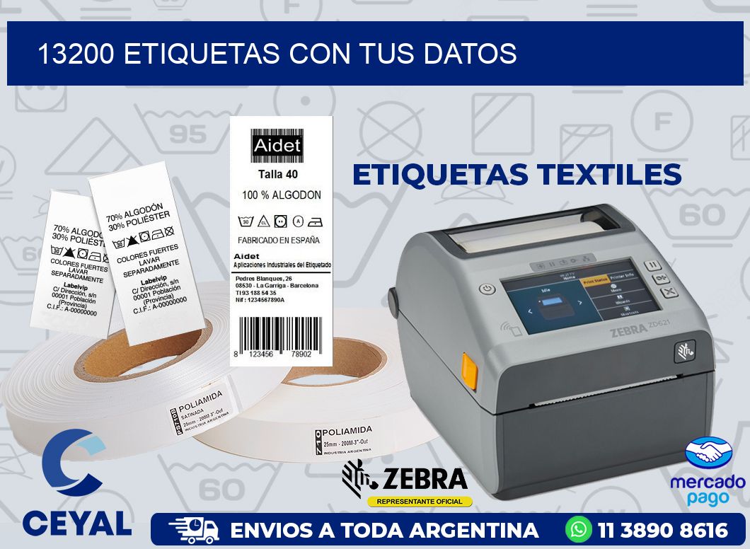 13200 ETIQUETAS CON TUS DATOS