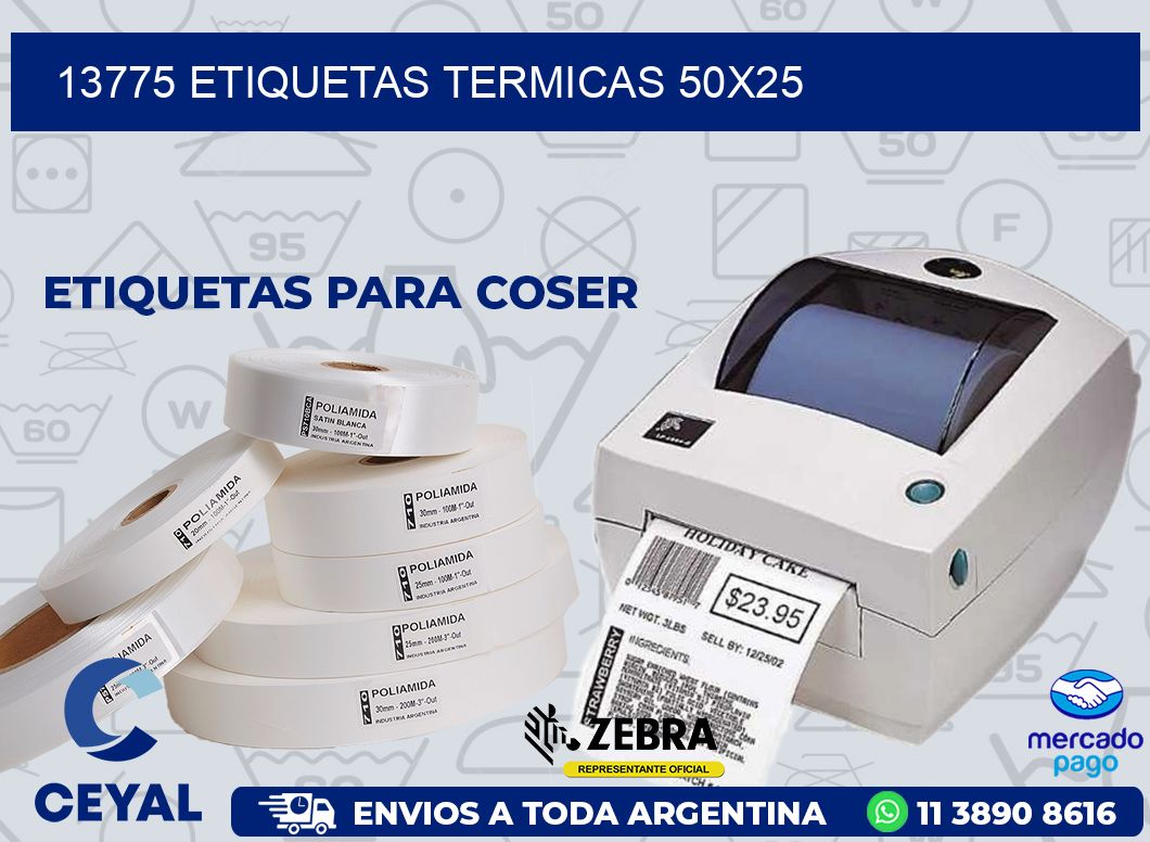 13775 ETIQUETAS TERMICAS 50X25