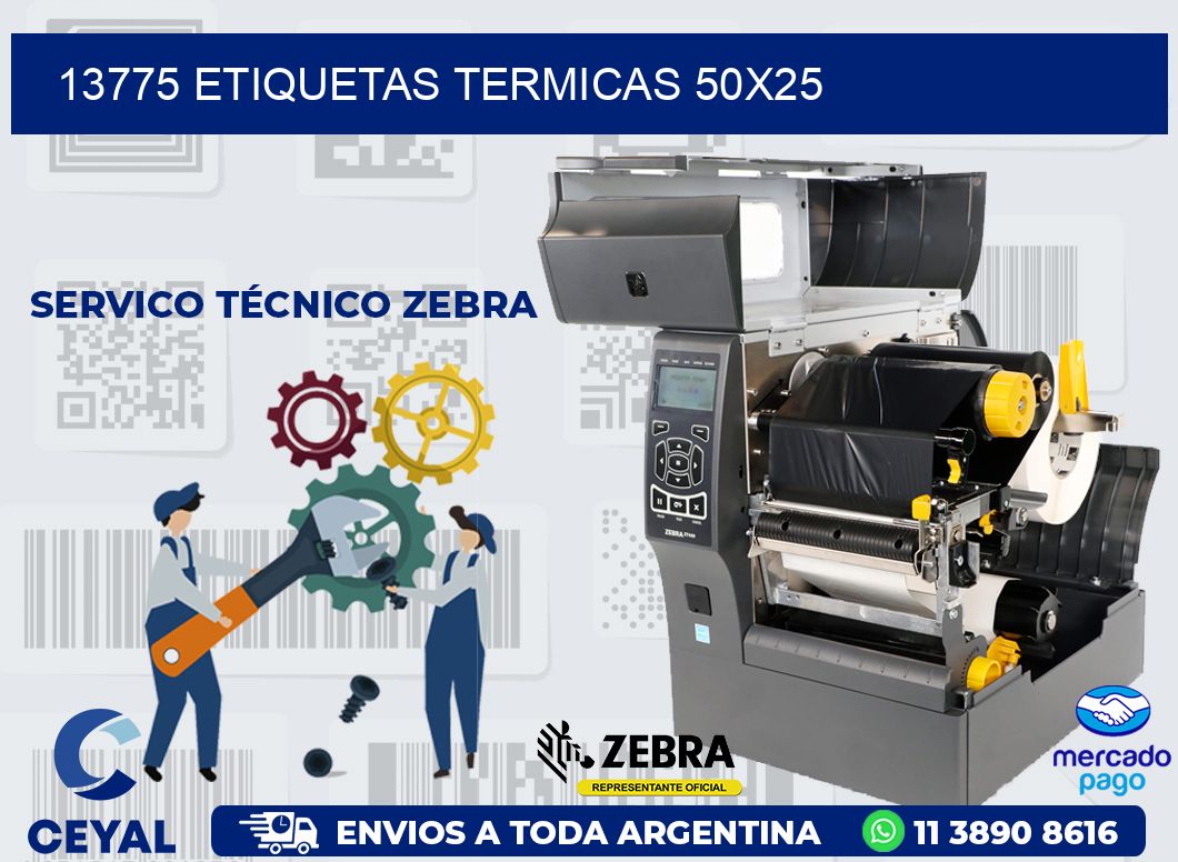 13775 ETIQUETAS TERMICAS 50X25