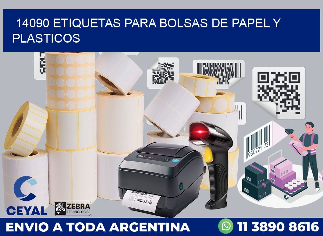 14090 ETIQUETAS PARA BOLSAS DE PAPEL Y PLASTICOS