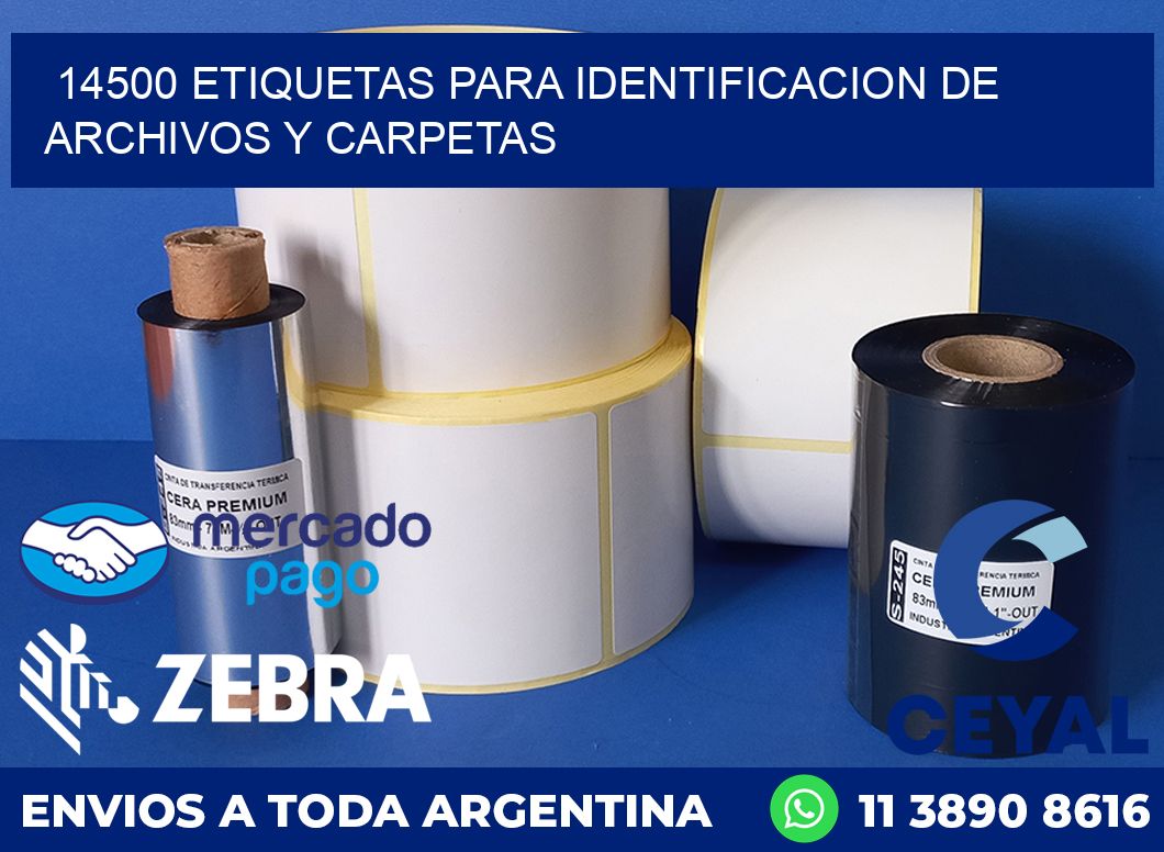 14500 ETIQUETAS PARA IDENTIFICACION DE ARCHIVOS Y CARPETAS