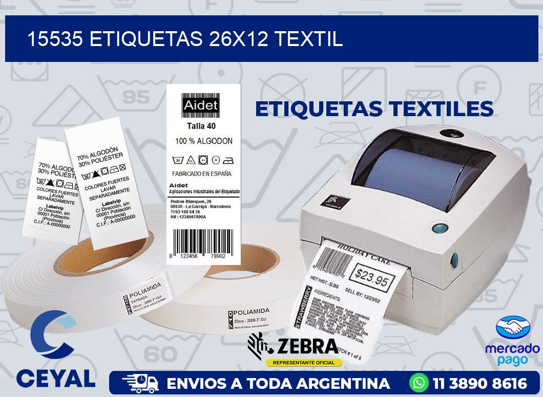 15535 ETIQUETAS 26X12 TEXTIL