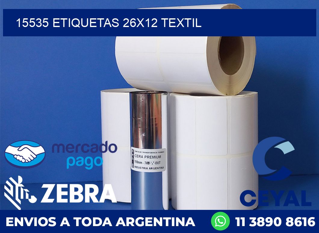 15535 ETIQUETAS 26X12 TEXTIL