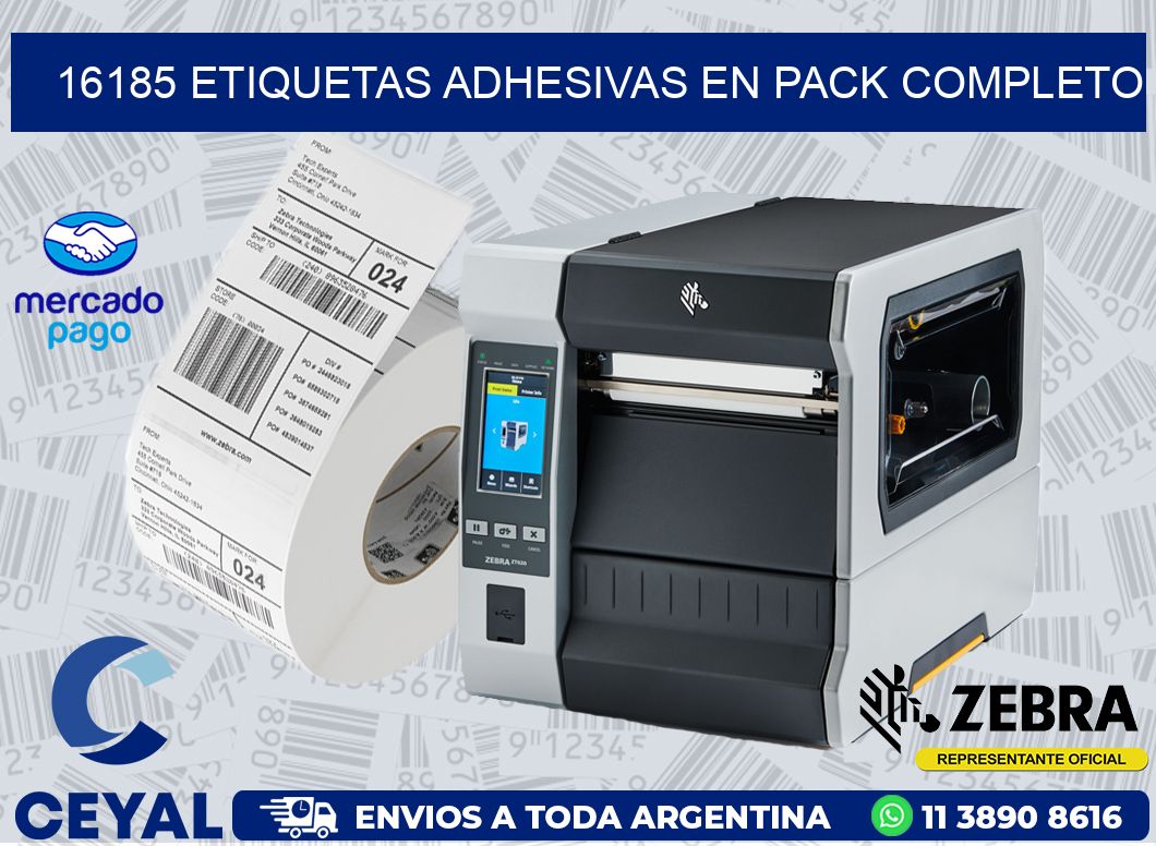 16185 ETIQUETAS ADHESIVAS EN PACK COMPLETO