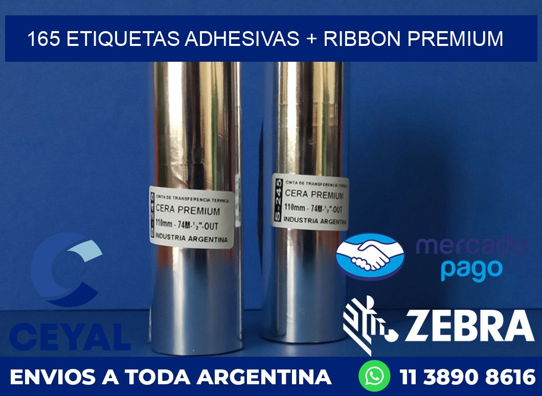 165 ETIQUETAS ADHESIVAS + RIBBON PREMIUM