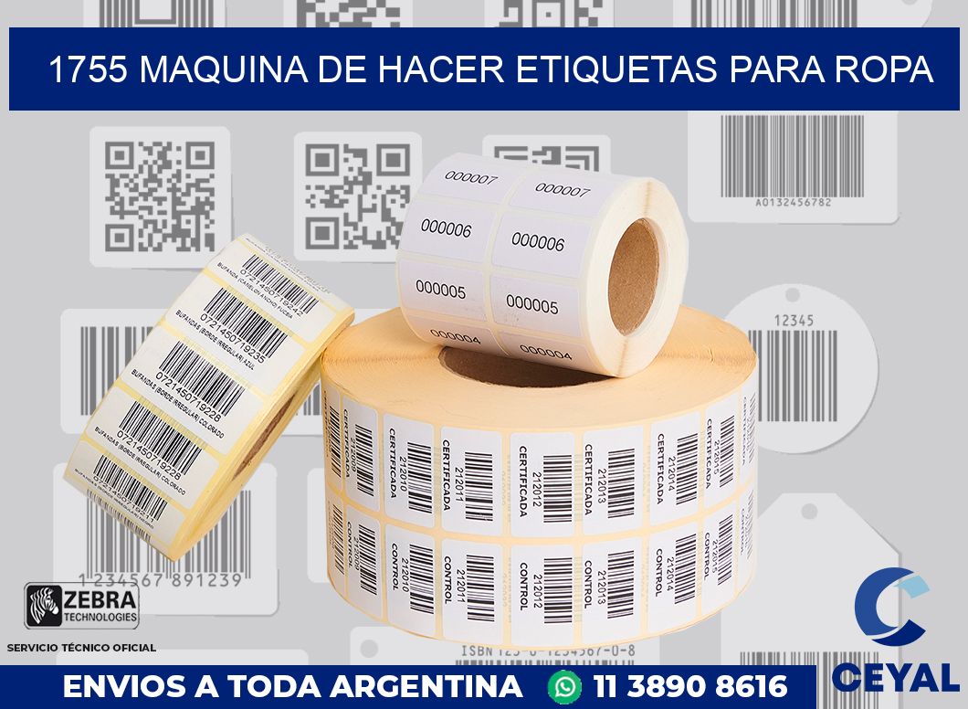 1755 MAQUINA DE HACER ETIQUETAS PARA ROPA