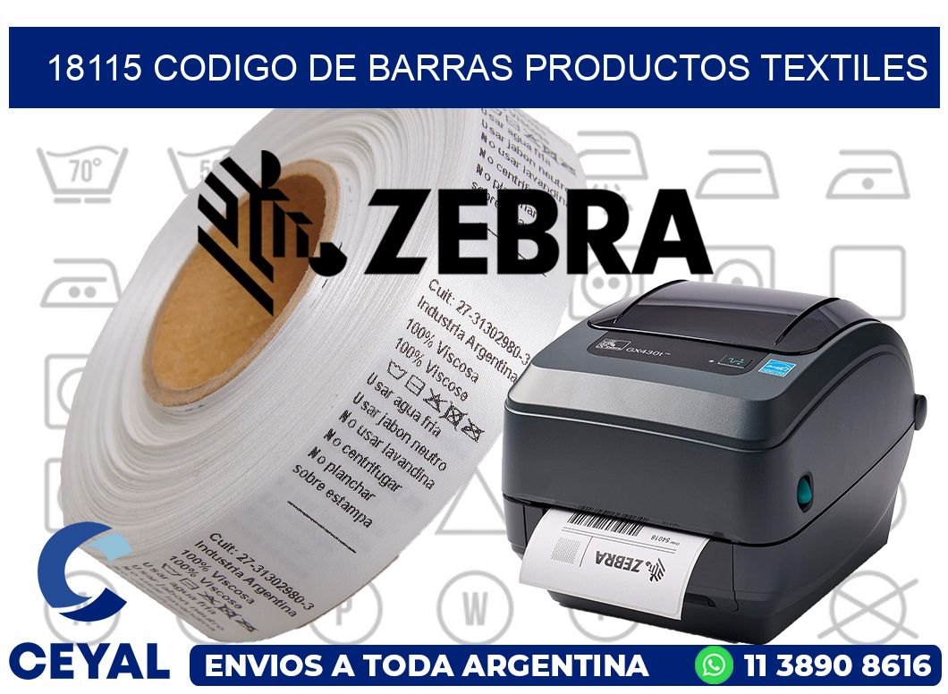 18115 CODIGO DE BARRAS PRODUCTOS TEXTILES