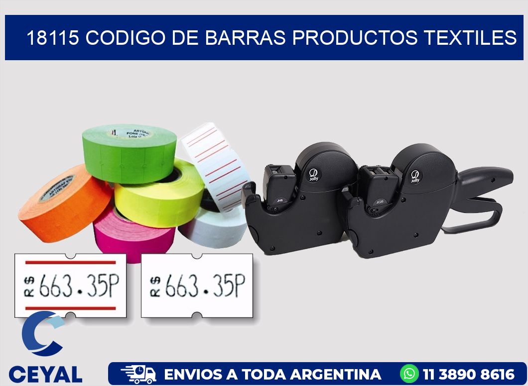 18115 CODIGO DE BARRAS PRODUCTOS TEXTILES