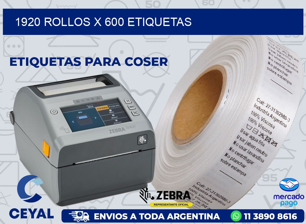 1920 ROLLOS X 600 ETIQUETAS