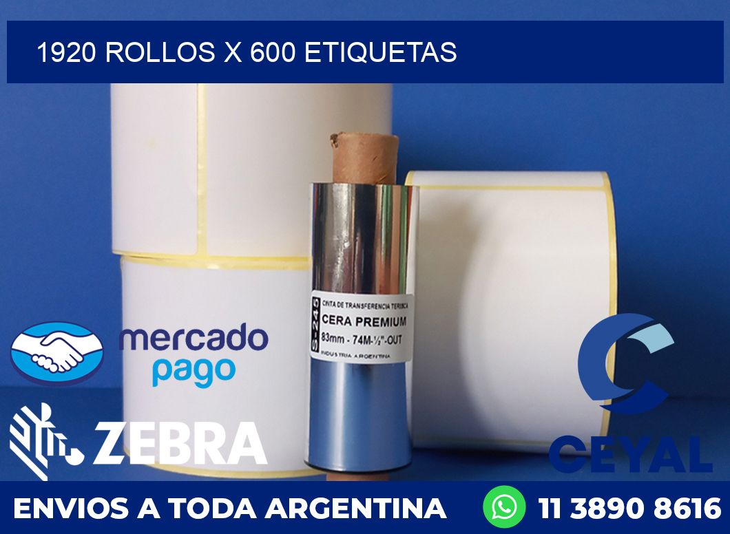 1920 ROLLOS X 600 ETIQUETAS