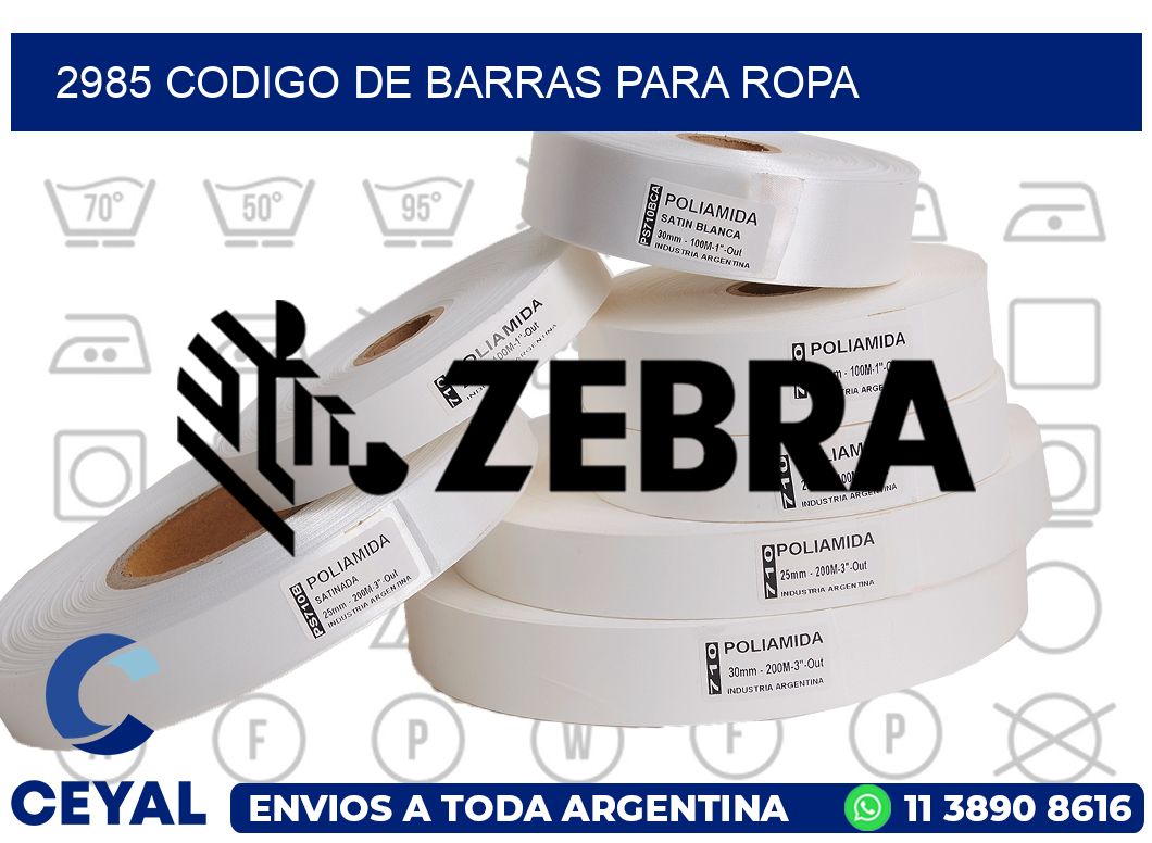 2985 CODIGO DE BARRAS PARA ROPA