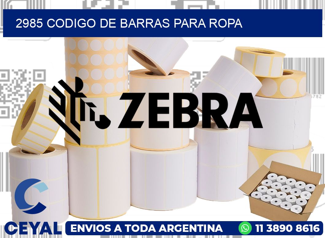 2985 CODIGO DE BARRAS PARA ROPA