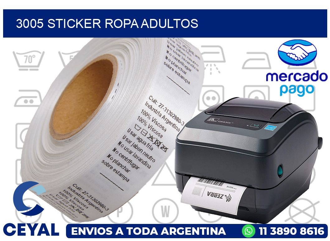 3005 STICKER ROPA ADULTOS