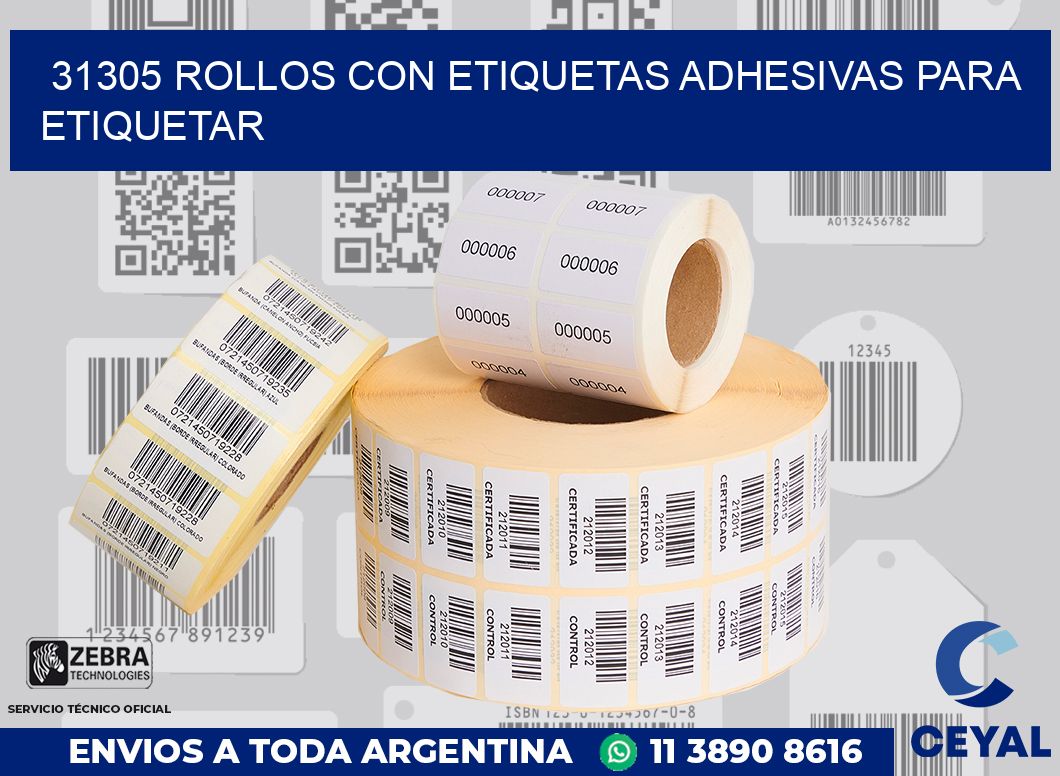 31305 ROLLOS CON ETIQUETAS ADHESIVAS PARA ETIQUETAR