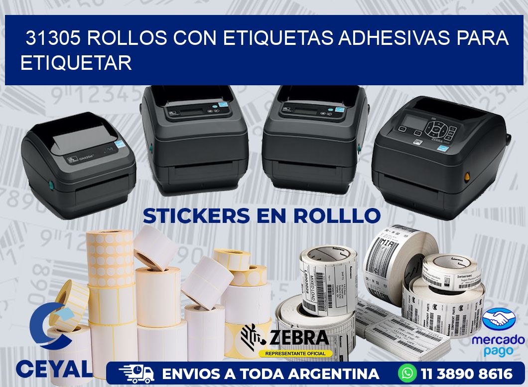 31305 ROLLOS CON ETIQUETAS ADHESIVAS PARA ETIQUETAR