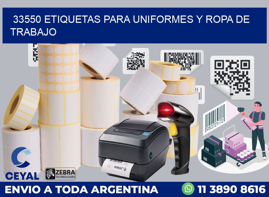 33550 ETIQUETAS PARA UNIFORMES Y ROPA DE TRABAJO