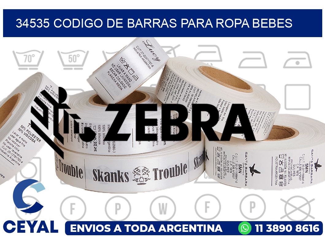 34535 CODIGO DE BARRAS PARA ROPA BEBES