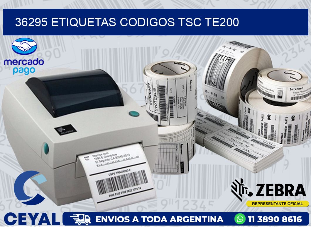 36295 ETIQUETAS CODIGOS TSC TE200