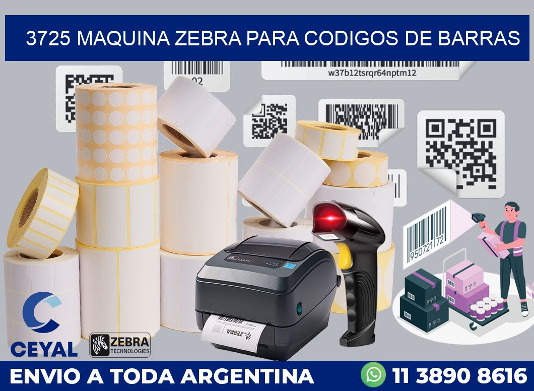 3725 MAQUINA ZEBRA PARA CODIGOS DE BARRAS