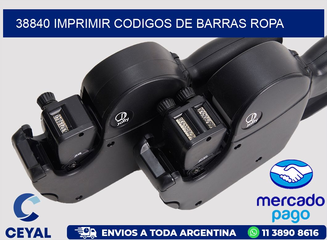 38840 IMPRIMIR CODIGOS DE BARRAS ROPA