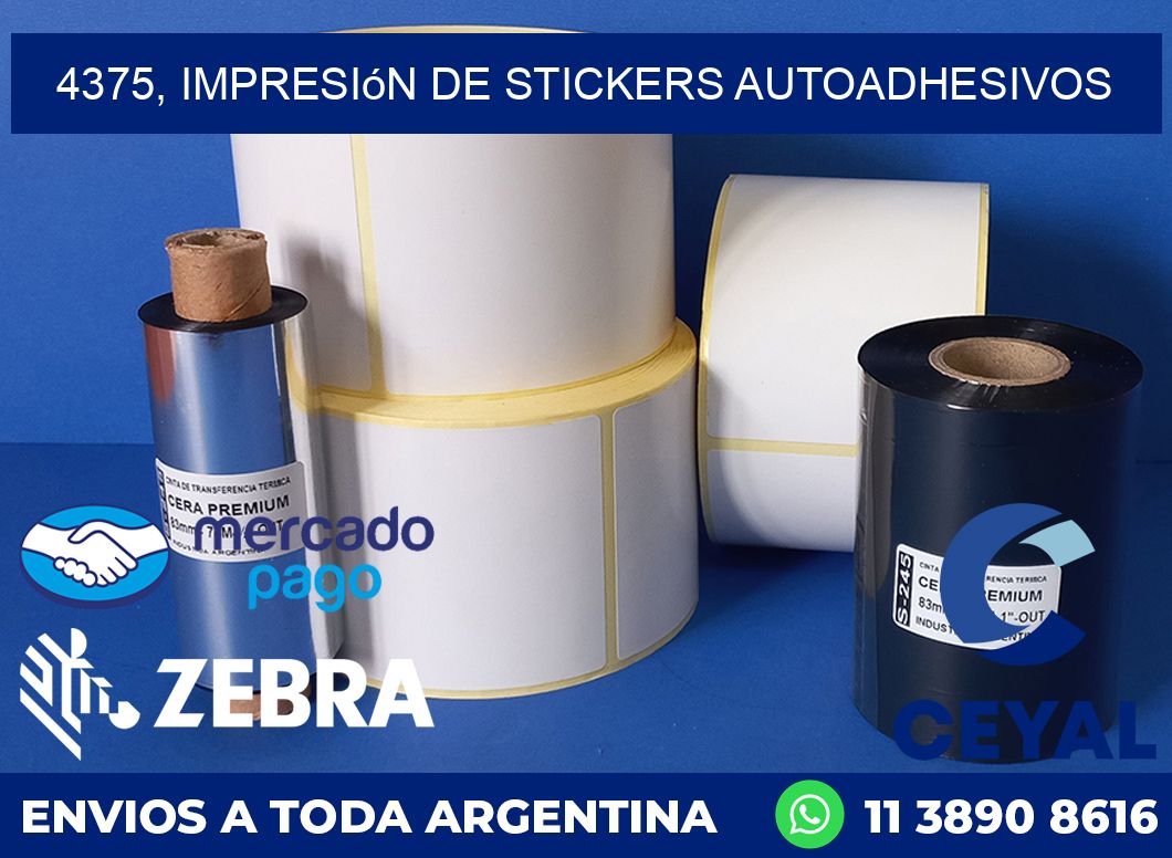 4375, impresión de stickers autoadhesivos