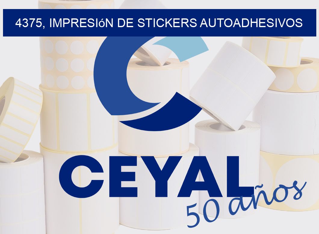 4375, impresión de stickers autoadhesivos