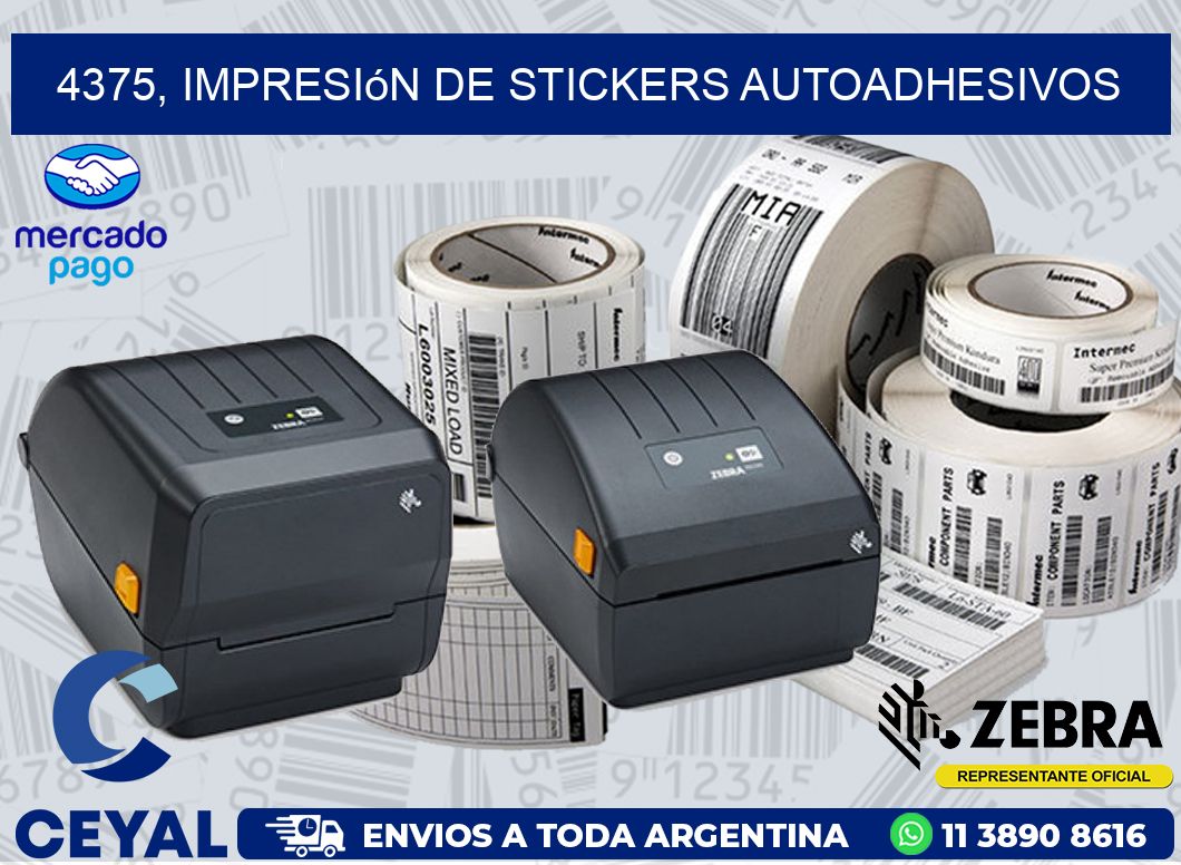 4375, impresión de stickers autoadhesivos